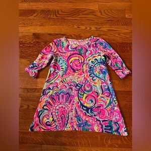 Lily Pulitzer Girls' Bright Pink Swirl Print Dress small (4-5)
